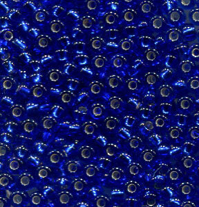 2,2mm Rocailles Dunkelblau mit Silbereinzug 37080