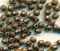 3mm Facettiert Crystal Copperbraun Matt Metallic