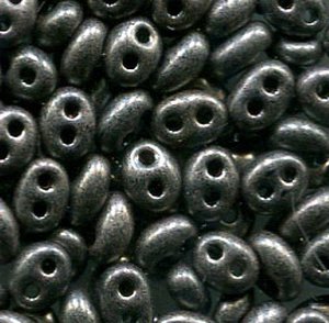 PRECIOSA Twin Beads Dunkelgrau Metallic 28918