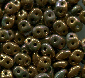 SuperDuo-Beads OPAQUE GREEN IRIS LUSTER*