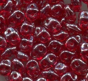 SuperDuo-Beads RUBY WHITE LUSTER 90080/14400