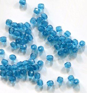 3mm Facettiert Blau Transparent 60080