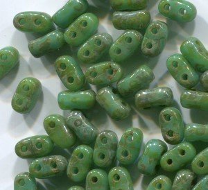 BiBo Twin-Beads TURQUOISE GREEN TRAVERTIN