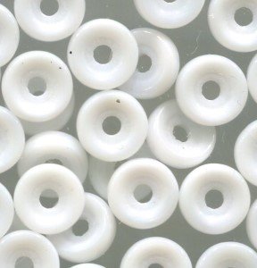 50 Stück Wheel Beads Chalk White