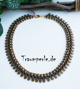 Anleitung Kette Pipsy Braun-Gold incl. Material von Tanja Fritsche