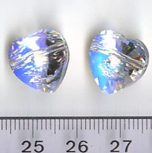 Swarovski Crystal AB Herz 14mm Quergebohrt