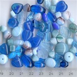 Glasperlenmix Blau-Türkis
