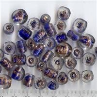 Glasperlenmix Blau Gold