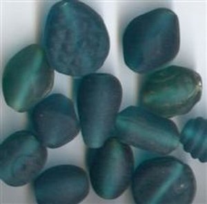 Glasperlenmix Blaugrün Matt