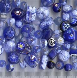 Glasperlenmix Milifori Blau
