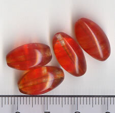 Glasperlen Rot Meliert