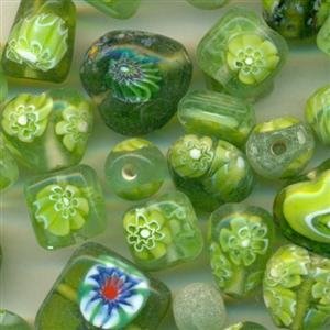 Glasperlenmix Milifori Grün