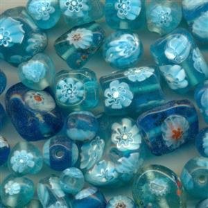 Glasperlenmix Milifori Türkisblau