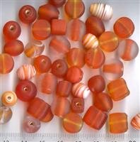 Glasperlenmix Orange  Matt