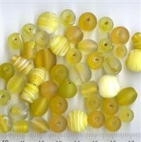 Glasperlenmix Gelb  Matt