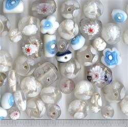 Glasperlenmix Milifori Weiß