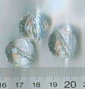 18mm Glasperle Facetiert Crystal