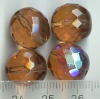 14mm Facettiert Glasperlen Hellrosa AB