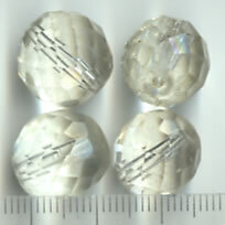 14mm Facettiert Glasperlen Klar