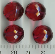 14mm Facettiert Glasperlen Fuchsia