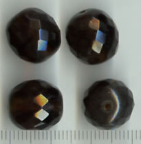 14mm Glasperlen Facettiert Dunkelbraun