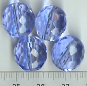 14mm Facettiert Glasperlen Hellblau