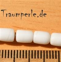 Glasperlen Tube Weiß