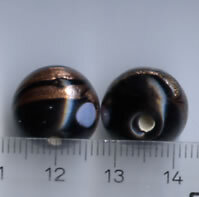 14 mm Glasperlen Schwarz