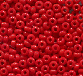250 gr. 2,6mm Rocailles Rot Opak 93170