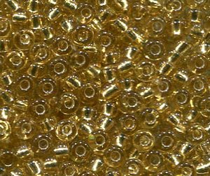 250 gr. 2,6mm Rocailles Gold mit Silbereinzug 17020