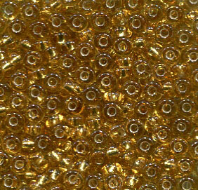 250 gr. 2,6mm Rocailles Gold mit Silbereinzug 17050