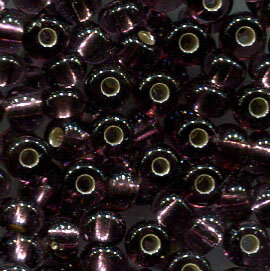250 gr. 4mm Rocailles Amethyst mit Silbereinzug 27060