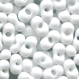 250 gr. 3,2x 6,5mm Farfalle Rocailles Weiß Matt 03050