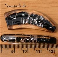 Glasperle Klar-Schwarz