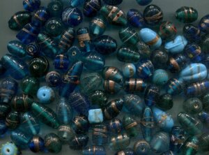 500 gr. Glasperlenmix Blau-Türkis