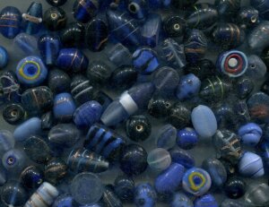 500 gr. Glasperlenmix Blau