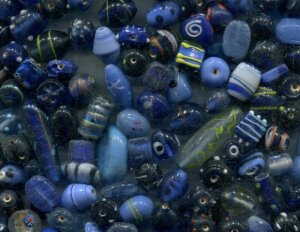 500 gr. Glasperlenmix Blau