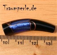 Glasperle Schwarz mit Blau