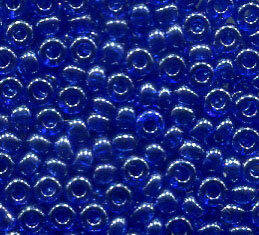 250 gr. 2,6mm Rocailles Dunkelblau Transparent  36080