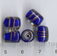 Glasperlen Blau mit Muster