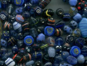 500 gr. Glasperlenmix Blau