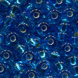 250 gr. 4mm Rocailles Dark Aqua mit Silbereinzug 67150