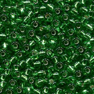 2,2mm Rocailles Grün mit Silbereinzug 57100