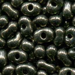250 gr. 3,2x 6,5mm Farfalle Rocailles Graubraun Metallic Lüsternd
