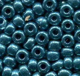 4mm Rocailles Blaugrün Metallic