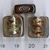 Glasperlen Quadrat Schwarzgrau
