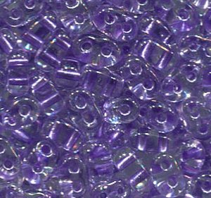 100gr. PRECIOSA Twin Beads Crystal mit Lilaeinzug 38928