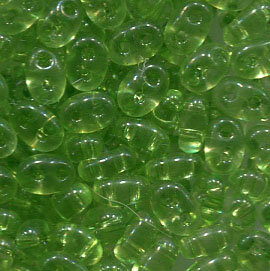 100gr. PRECIOSA Twin Beads Grün Transparent  B5021