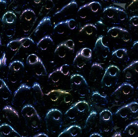 100gr. PRECIOSA Twin Beads Blau Rainbow Metallic 59135