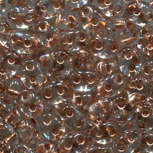 100gr. PRECIOSA Twin Beads Crystal mit Kupfereinzug 68105